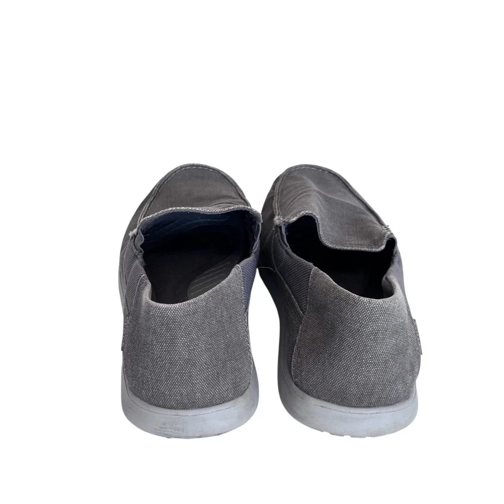 Crocs Mens Santa Cruz Canvas Slip On Loafers Size 13 Gray Casual Moc Toe Shoes